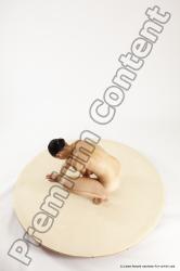 Nude Woman White Standing poses - ALL Slim Standing poses - knee-bend long brown Multi angle poses Pinup