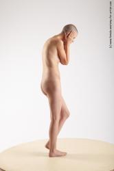 Nude Woman White Standing poses - ALL Slim bald Standing poses - simple Pinup