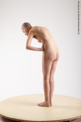 Nude Woman White Standing poses - ALL Slim Standing poses - bend over bald Pinup