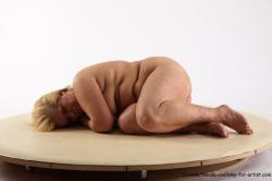 Nude Woman White Laying poses - ALL Overweight Laying poses - on side medium blond Pinup