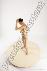 Nude Woman White Standing poses - ALL Slim long brown Standing poses - simple Multi angle poses Pinup