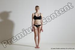 Underwear Gymnastic poses Woman White Moving poses Slim long blond Dynamic poses Academic