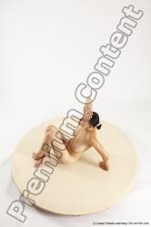 Nude Woman White Sitting poses - ALL Slim long brown Sitting poses - simple Multi angle poses Pinup