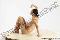 Nude Woman White Sitting poses - ALL Slim long brown Sitting poses - simple Multi angle poses Pinup