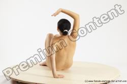 Nude Woman White Sitting poses - ALL Slim long brown Sitting poses - simple Multi angle poses Pinup