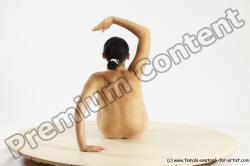 Nude Woman White Sitting poses - ALL Slim long brown Sitting poses - simple Multi angle poses Pinup