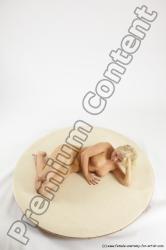 Nude Woman White Laying poses - ALL Slim Laying poses - on side long blond Multi angle poses Pinup