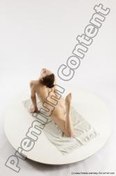 Nude Gymnastic poses Woman White Slim long brown Multi angle poses Pinup