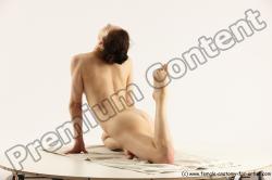 Nude Gymnastic poses Woman White Slim long brown Multi angle poses Pinup