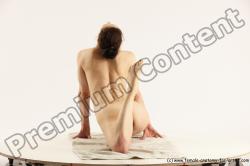 Nude Gymnastic poses Woman White Slim long brown Multi angle poses Pinup