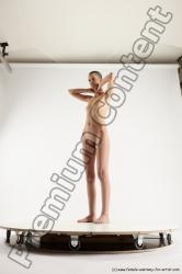 Nude Woman White Standing poses - ALL Slim bald Standing poses - simple Multi angle poses Pinup