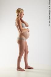 Underwear Woman White Standing poses - ALL Pregnant long blond Standing poses - simple Academic