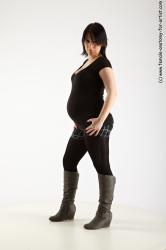 Casual Woman White Standing poses - ALL Pregnant long brown Standing poses - simple Academic