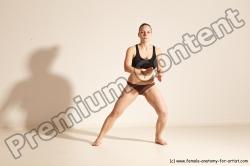 Underwear Martial art Woman White Moving poses Average long colored Dynamic poses Academic