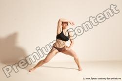 Underwear Martial art Woman White Moving poses Average long colored Dynamic poses Academic