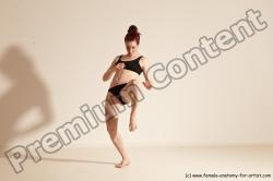 Underwear Martial art Woman White Moving poses Average long brown Dynamic poses Academic