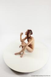 Nude Daily activities Woman White Sitting poses - ALL Slim bald Sitting poses - simple Multi angle poses Pinup