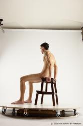 Nude White Sitting poses - ALL Athletic short brown Sitting poses - simple Multi angle poses