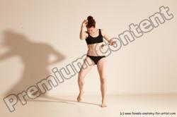 Underwear Martial art Woman White Moving poses Average long brown Dynamic poses Academic