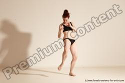 Underwear Martial art Woman White Moving poses Average long brown Dynamic poses Academic