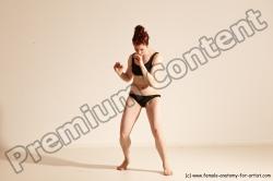 Underwear Martial art Woman White Moving poses Average long brown Dynamic poses Academic