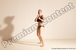 Underwear Martial art Woman White Moving poses Average long colored Dynamic poses Academic