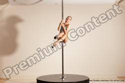 Underwear Gymnastic poses Woman White Moving poses Slim long blond Dynamic poses Academic