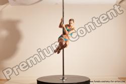 Underwear Gymnastic poses Woman White Moving poses Slim long blond Dynamic poses Academic