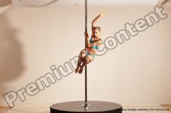 Underwear Gymnastic poses Woman White Moving poses Slim long blond Dynamic poses Academic