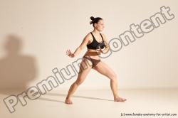 Underwear Martial art Woman White Moving poses Average long colored Dynamic poses Academic