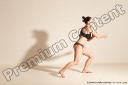 Underwear Martial art Woman White Moving poses Average long colored Dynamic poses Academic