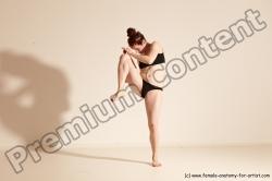 Underwear Martial art Woman White Moving poses Average long brown Dynamic poses Academic