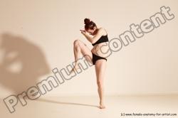 Underwear Martial art Woman White Moving poses Average long brown Dynamic poses Academic