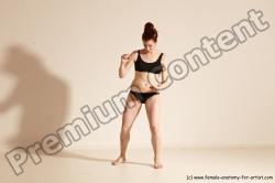 Underwear Martial art Woman White Moving poses Average long brown Dynamic poses Academic