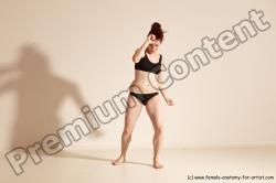 Underwear Martial art Woman White Moving poses Average long brown Dynamic poses Academic