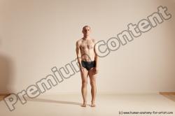 Underwear Gymnastic poses White Moving poses Slim bald Dynamic poses