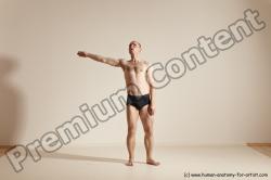 Underwear Gymnastic poses White Moving poses Slim bald Dynamic poses