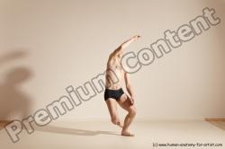 Underwear Gymnastic poses White Moving poses Slim bald Dynamic poses