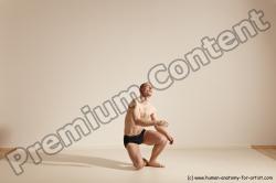 Underwear Gymnastic poses White Moving poses Slim bald Dynamic poses