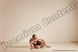 Underwear Gymnastic poses White Moving poses Slim bald Dynamic poses