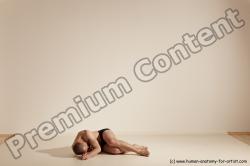 Underwear Gymnastic poses White Moving poses Slim bald Dynamic poses