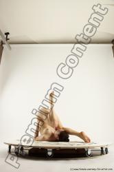 Nude Gymnastic poses Woman White Slim long brown Multi angle poses Pinup