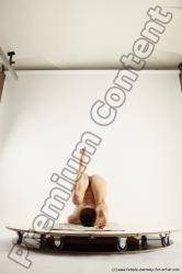 Nude Gymnastic poses Woman White Slim long brown Multi angle poses Pinup