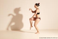 Underwear Martial art Woman White Moving poses Average long colored Dynamic poses Academic