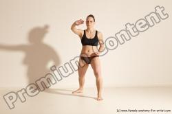 Underwear Martial art Woman White Moving poses Average long colored Dynamic poses Academic