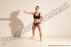 Underwear Martial art Woman White Moving poses Average long colored Dynamic poses Academic