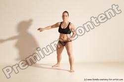 Underwear Martial art Woman White Moving poses Average long colored Dynamic poses Academic