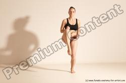 Underwear Martial art Woman White Moving poses Average long colored Dynamic poses Academic