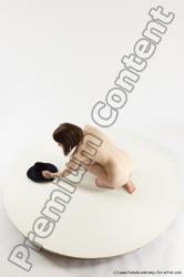 Nude Woman White Sitting poses - ALL Slim medium brown Sitting poses - on knees Multi angle poses Pinup