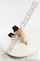 Nude Woman White Sitting poses - ALL Slim medium brown Sitting poses - on knees Multi angle poses Pinup